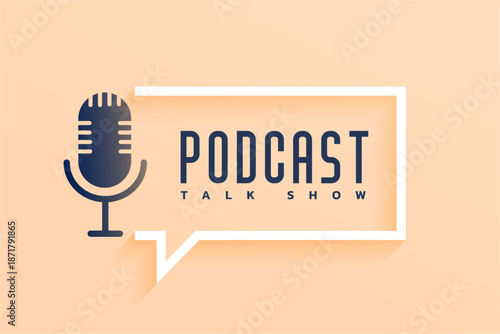 podcast studio talk show concept poster with microphone