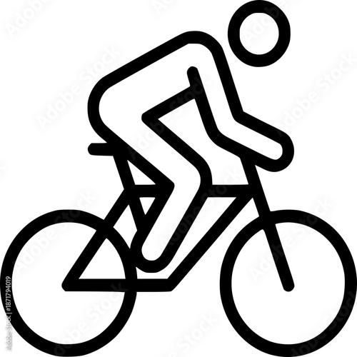 Simple black bicycle route sign icon with a bike symbol on a white background