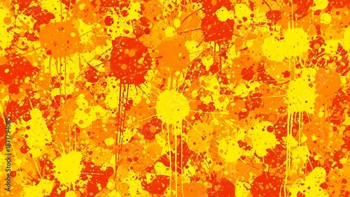 Modern abstract wall art showing textured layers of yellow and orange paint application.