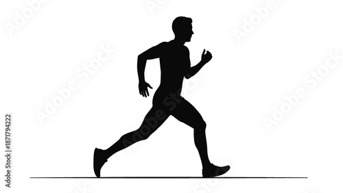 Running man silhouette for fitness and sports concept, vector icon