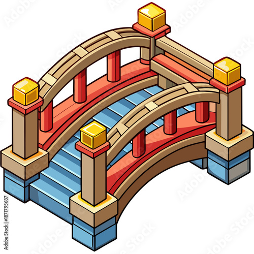 Beautifully Designed Cartoon Style Bridge for Creative Illustrations beautifully designed cartoon style bridge