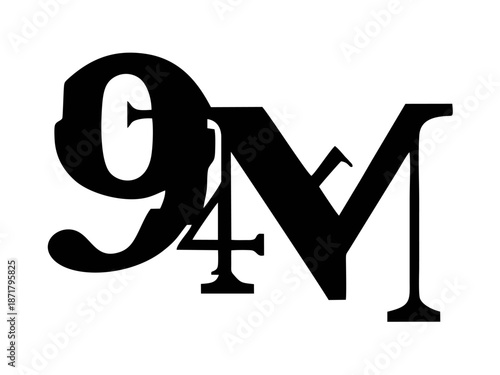 Viperr 9mice 9M black and white vector logo 