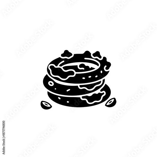 Stack of black leather bracelets