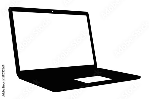 Sleek digital device silhouette with a luminous blank display, representing modern technology, seamless connectivity, remote work, and efficient educational platforms