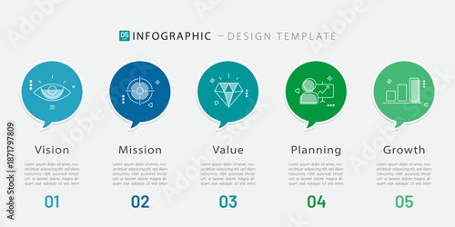 Timeline Creator infographic template. 5 Step timeline journey, calendar Flat simple infographics design template. presentation graph. Business concept with 5 options, gantt vector illustration.