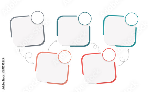 Timeline Creator infographic template. 5 Step timeline journey, calendar Flat simple infographics design template. presentation graph. Business concept with 5 options, gantt vector illustration.