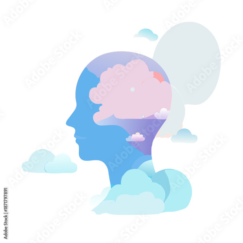 Surreal illustration of inner peace and mindfulness