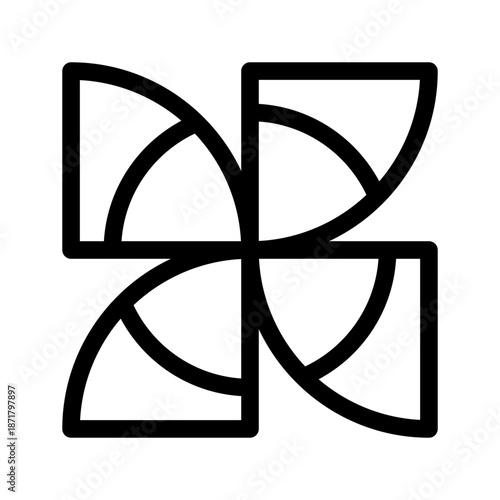 Pinwheel Icon Vector Symbol Design Illustration