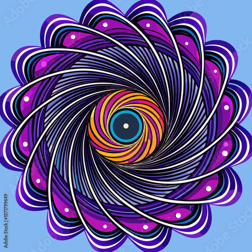 Intricate Spiral Design in Vibrant Colors and Dynamic Patterns intricate spiral design in