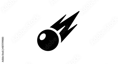 Photos Black billiard ball with flames.
