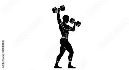 Man lifting dumbbells in gym.
