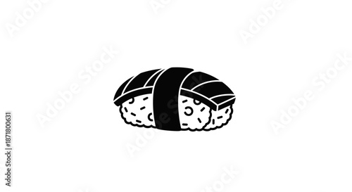 Sushi roll with black seaweed wrap.