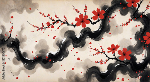 red paint background