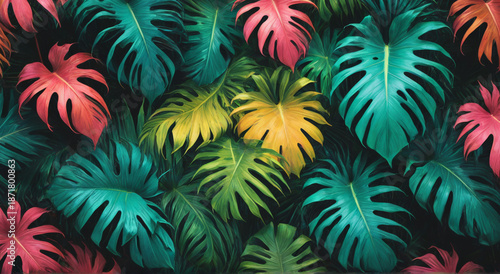 abstract background with colorful flowers