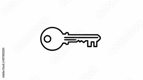 Simple Outline Icon of a Key.