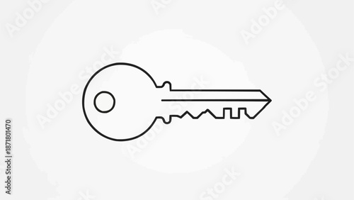 Simple outline drawing of a single metal key.