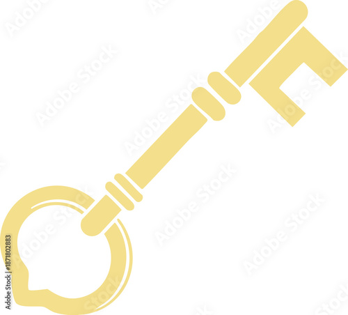 Antique skeleton key in gold