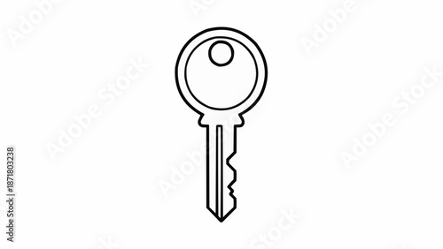 Simple Outline Drawing of a Classic Key.