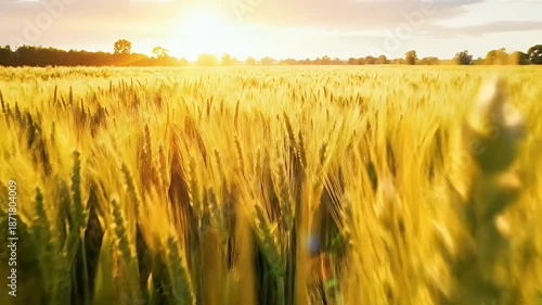 Baisakhi background with wheat stalks swaying in fresh seasonal tones for harvest celebration