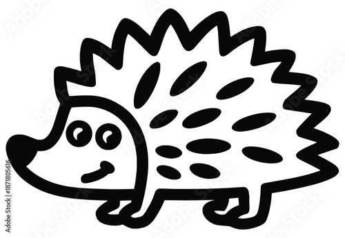 Cute hedgehog illustration: A charming illustration captures the delightful essence of a hedgehog. the adorable face, spiky body, and overall endearing presence