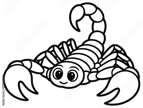 Artistic Scorpion Illustration: A captivating black and white artistic illustration of a scorpion. This unique artwork showcases the intricate details of this fascinating creature. 