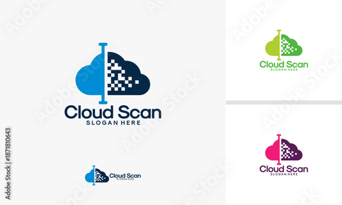 Cloud Scan Logo Design Technology Abstract Data.