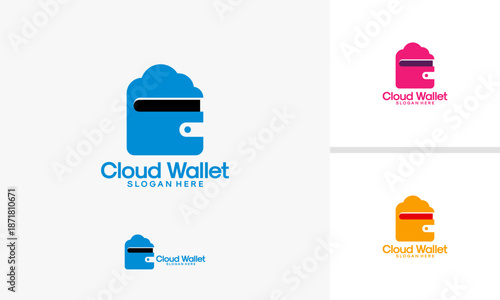Cloud Wallet Logo Design Vector Illustration.