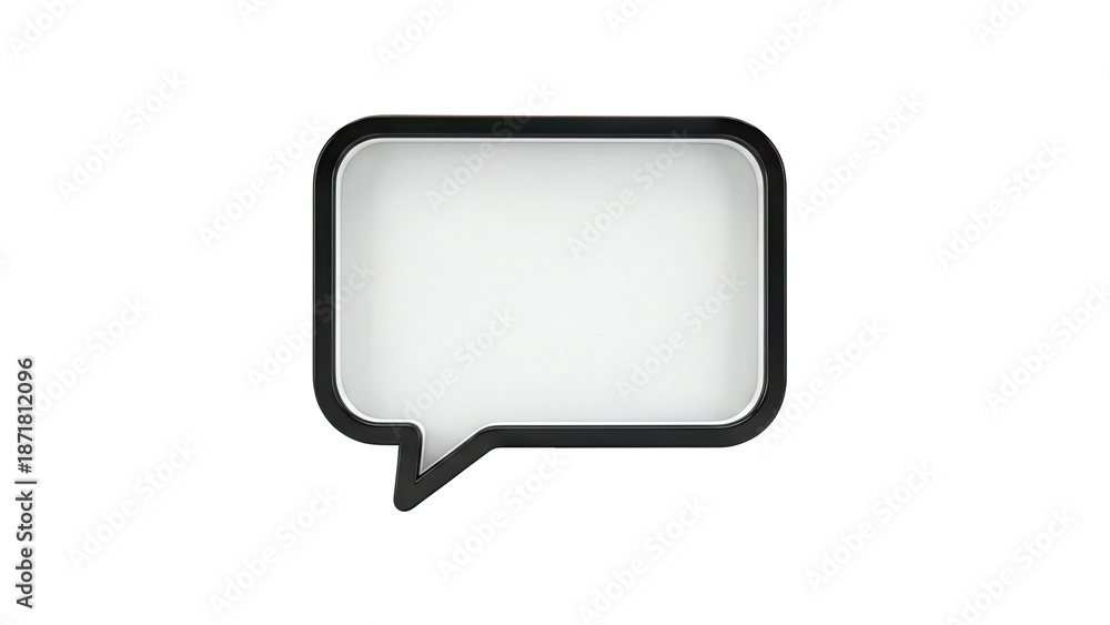 Fototapeta premium 3D Speech Bubble with Black Outline