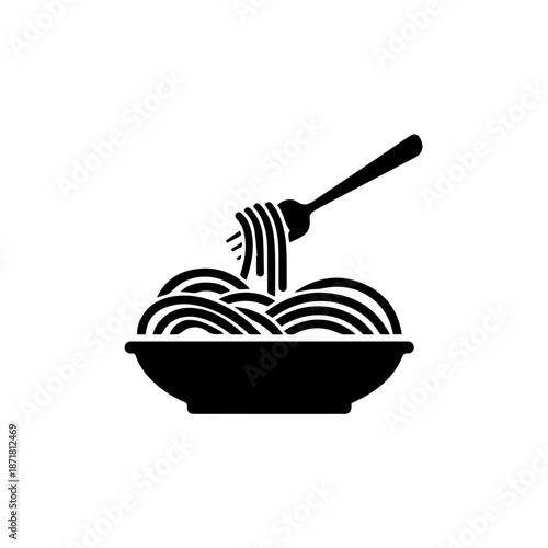 Bowl of spaghetti with fork