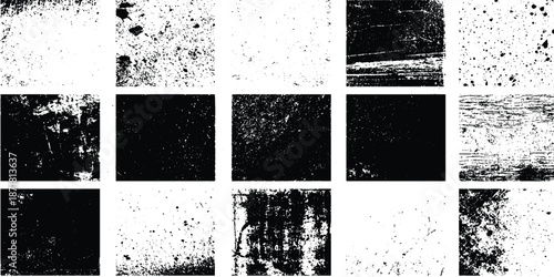 Abstract design with set of grunge textures .Dust Overlay Distress Grain ,Simply Place illustration .Rust effect. Distressed overlay texture of cracked. black crack design in background 