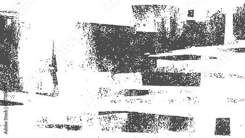 Abstract black grunge texture overlay with rough distressed surface isolated on white for modern graphic design backgrounds