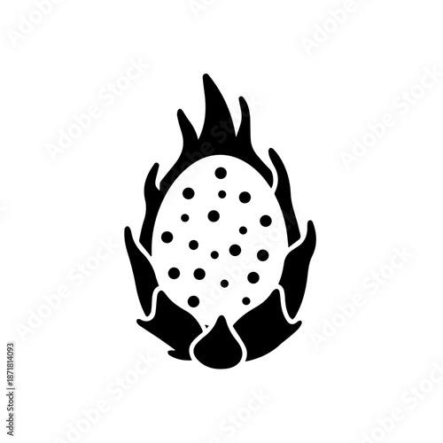 Stylized dragon fruit silhouette