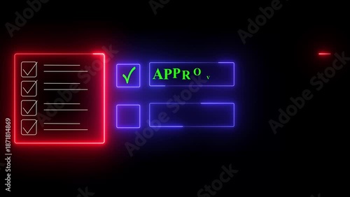 Professional Making Digital Approve or Reject Decisions,red color Showcasing Advanced Technology for Workflow Management, Authorization Processes, and Corporate Strategy Execution with 4k video