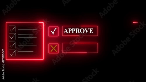 Professional Making Digital Approve or Reject Decisions ,red color Showcasing Advanced Technology for Workflow Management, Authorization Processes, and Corporate Strategy Execution with 4k video