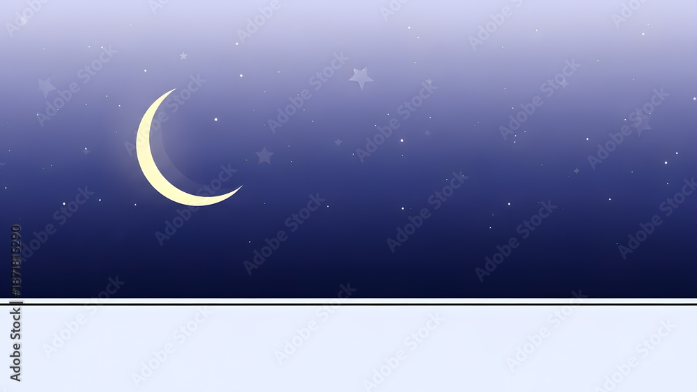 Fototapeta premium minimal ramadan vector background with wide night sky
