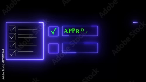 Professional Making Digital Approve or Reject Decisions, blue color Showcasing Advanced Technology for Workflow Management, Authorization Processes, and Corporate Strategy Execution with 4k video