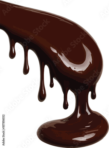 Dripping Chocolate Sauce Illustration melted dark