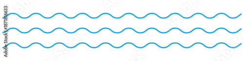 Water waves. Set of wavy zigzag lines. Wave thin line background. Vector zigzag and wavy horizontal underline. Vector illustration