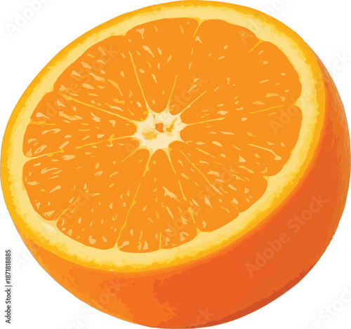 Half Orange Fruit on White Background citrus food