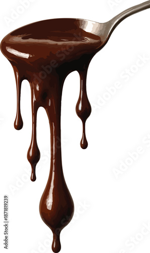 Melted Chocolate Dripping from a Spoon dark