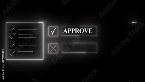 Professional Making Digital Approve or Reject Decisions ,white  color Showcasing Advanced Technology for Workflow Management, Authorization Processes, and Corporate Strategy Execution with 4k video