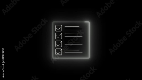 Digital list system concept on  white color Focusing on productivity, task management, and strategic planning for successful project execution in personal or business setting 4k video.