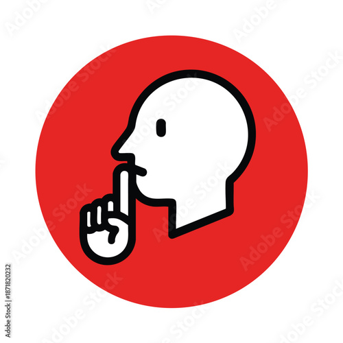Silence indicated by hand gesture