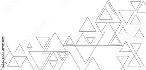 Geometric pattern of interconnected gray triangles forming a complex abstract
