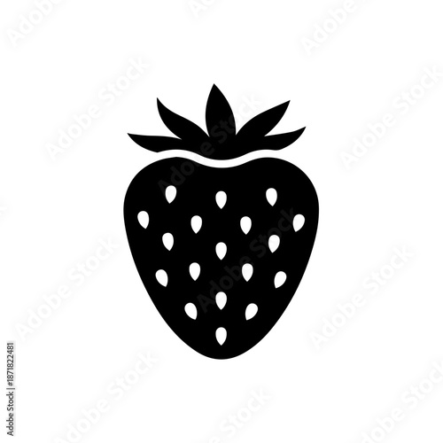 Single strawberry illustration