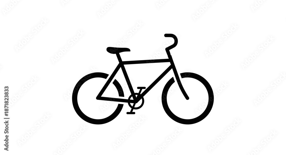 Fototapeta premium Bicycle Icon Black Color Simple Design.