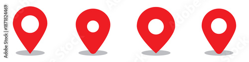 red pin point. map address location pointer symbol