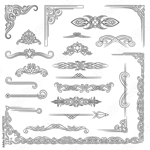 Elevate your designs with these stunning vintage decorative borders and corners, perfect for adding an elegant touch to invitations and creative projects