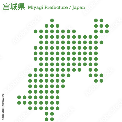 イラスト素材：日本地図　宮城県ベクターイラストマップ	
