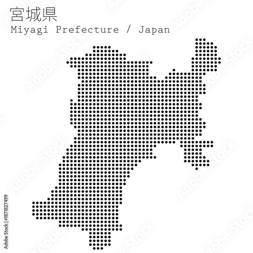 イラスト素材：日本地図　宮城県ベクターイラストマップ	
